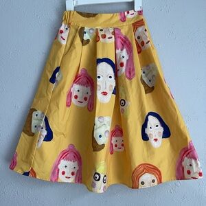 Unique Artistic Painted Faces Skirt